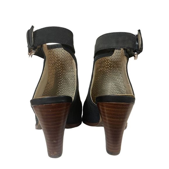 Sam Edelman Women’s Easton Black Suede Peep Toe Booties Sz 7M - Picture 6 of 9